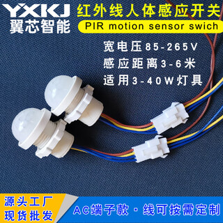 Human body sensor wide voltage ceiling panel lamp downlight voice control radar infrared sensor probe human body sensor switch ac110-240v human body sensor head (terminal wire)