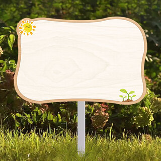 Ouoety blank vegetable patch sign diy vegetable garden insert sign kindergarten planting area sign hand-painted planting sign small farmer wood grain 3+ water-based pen 30x40cm