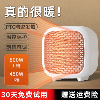 Shijanu new product little sun desktop heater household silent heater winter baby bath small office electric heating pearl white 800w double gear_low noise matte constant temperature energy saving