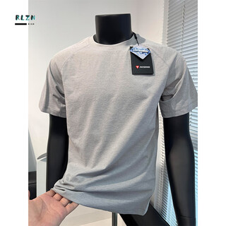 Rlzn deep sea blue ice silk quick-drying t-shirt men's summer cool breathable running sports cycling jersey thin sweat-absorbent half-sleeve gray l suitable for 120-135jin jin equals 0.5 kg