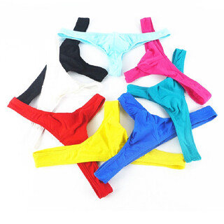 Men's underwear t-string cotton t-top breathable u-convex hip-lifting thong underwear men's sexy low-waist underwear black l2 feet 4-2 feet 6