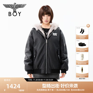 Boy london galaxy wilderness winter hooded jacket trendy brand fashion warm pu leather jacket same style for men and women n23907 black m