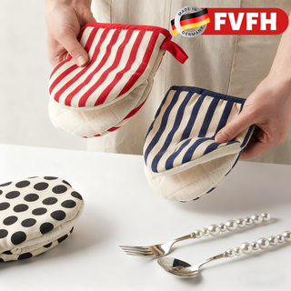 Fvfh german thickened anti-scalding gloves, special insulated gloves for oven baking and microwave ovens, high temperature resistant and anti-scalding, red polka dots, 1 pack, anti-scalding gloves
