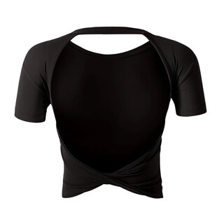Mo's conception of dog-day sunbathing backless sports top for women summer fixed bra pad beautiful back pilates yoga wear short sleeves black l recommended 111-124jin jin is equal to 0.5 kg
