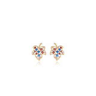 Xuping xuping jewelry colored artificial stone maple leaf stud earrings design light luxury high-end earrings x001008528 color no. 18