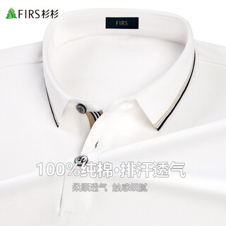 Shanshan 100% cotton skin-friendly pure cotton long-sleeved t-shirt men's business casual polo lapel bottoming shirt dad men's clothing
