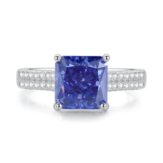 S925 ring women's light luxury premium four-prong yellow diamond small sugar cube diamond ring original new model simple model fdjz-116-tanzan color no. 5