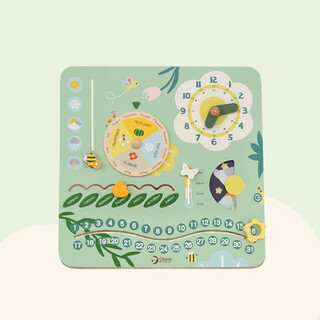 可来赛（Classic world）儿童启蒙式忙碌板早教认知diy手工日历天气拼图板玩具 复古日历