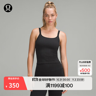 Lululemon丨ebb to street women's front and rear u-neck short sports vest b/c lw1erws black/black s /6