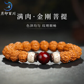 Moon seal baichuan rudraksha bracelet nepalese bodhi seed atomic seed five-petal gift for men and women about 9mm