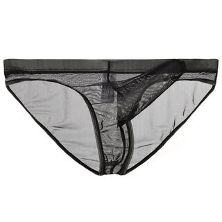 Sexy underwear thong for male adult masturbation transparent mesh sexy men's underwear black 2xl