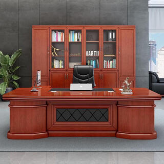 Boss desk, president desk, executive desk, single supervisor desk, manager desk and chair combination, simple modern office furniture 2.0 meters - single table + double mobile cabinets