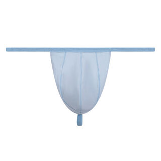 Thin strap men's thong low waist seamless breathable fitness running knitted underwear sexy t-pants for men light blue xl