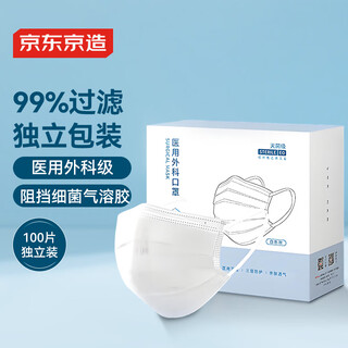 Disposable medical surgical masks made in tokyo, 100 pieces individually packaged, dust-proof, pollen-proof, sunscreen mask white