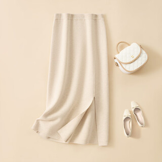 Chunzhu pure wool 25 autumn and winter new elastic waist split thickened age-reducing western style women's warm knitted skirt yusichu s (80-100jin jin is equal to 0.5kg)