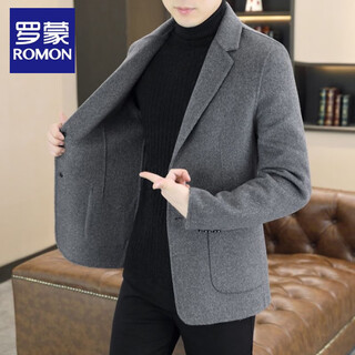 Romon men's casual suit jacket men's 2025 spring, autumn and winter new style young and middle-aged slim suit top single jacket gray xl recommended 130-150 jin jin equals 0.5 kg