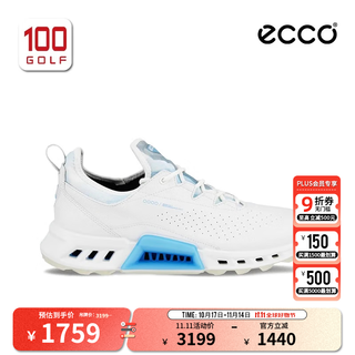 Ecco golf shoes men's new comfortable and stable walking c4 series fashion sports shoes golf shoes white blue/13043401007 42