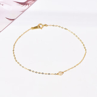 Caox korean 14k gold gold bracelet for women with diamond round cake extremely thin bracelet bracelet simple fashionable and simple length 17.2cm
