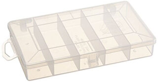 Plano fishing tool box, transparent plastic fishing gear storage box, 5-part portable lure storage, 16cm, one size fits all