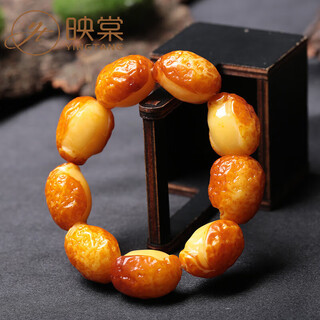 Yingtang natural old beeswax bracelet, amber and blood amber bracelet, single circle raw stone, shaped raw mineral, gift set for men and women