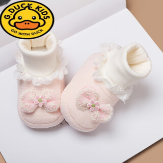 G.duck baby shoes, spring and autumn style infant shoes, outdoor shoes and socks, 0-12 months baby shoes, slow-down soft-soled front shoes, pink fairy princess, 0-6 months, 3-6 months, inner length 11.5cm