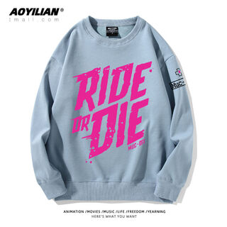 Yaochao pmuc-off dirt slope round neck sweatshirt riderdie downhill cycling suit for men and women autumn and winter loose sports jacket yunshui blue 1 s plus velvet style