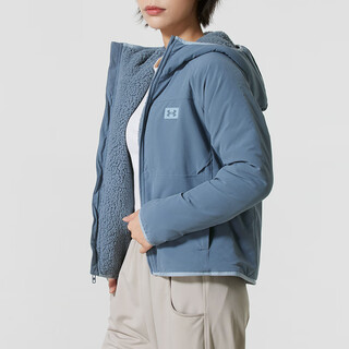 Under armor woven hooded jacket for women, fashionable, simple, loose, comfortable, breathable, sports and leisure jacket xs