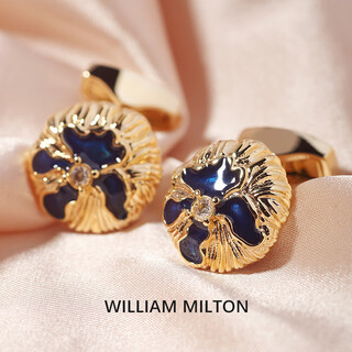 William milton italienischer stil iris-blumen-emaille-manschettenknöpfe herren-high-end-manschettennägel individuelle geburtstagsgeschenkbox kite yu liuguang