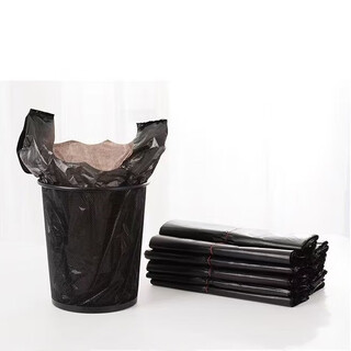 Garbage bag household garbage bag black portable plastic bag vest style plus hotel kitchen disposable portable vest style garbage bag about 25 pieces 1 bundle
