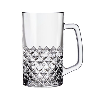 Ye yu thickened glass beer mug large capacity internet celebrity beer mug commercial household new internet celebrity mug four pack 500ml large capacity