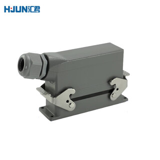 Huijun waterproof rectangular heavy-duty connector aviation plug socket hot runner 24-pin double buckle-side exit