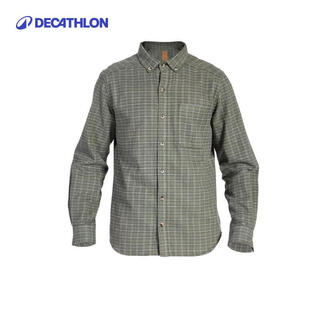 Decathlon men's long-sleeved autumn shirt outdoor shirt casual blue and black workwear size ovh dark green m-4299241