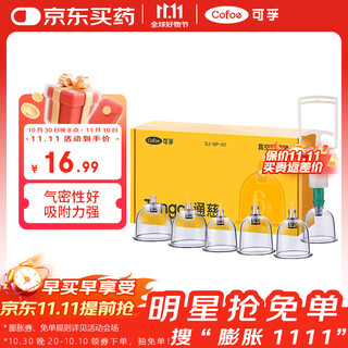 可孚 真空拔罐器家用6罐套装真空气罐抽气式中医拔火罐工具全套