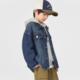 Duojia placket rhombus boys' denim spring children's workwear casual jackets for middle-aged and older children handsome and stylish jackets