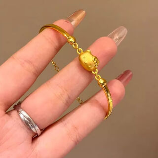 French retro butterfly bracelet for women ins niche design high-end bracelet 2025 new style medieval style hand jewelry three-dimensional kt cat bracelet