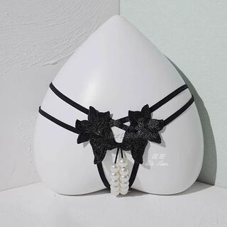 Large size pearl underwear into the body plus a lace thong tler high quality large particles with pearl necklace double row pearl black l10150jin jin equal to 0.5 kg confidential delivery