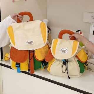 Iroya parent-child backpack, japanese and korean simple contrasting color casual backpack, boys and girls travel mountaineering backpack, children's school bag, parent-child backpack, large size