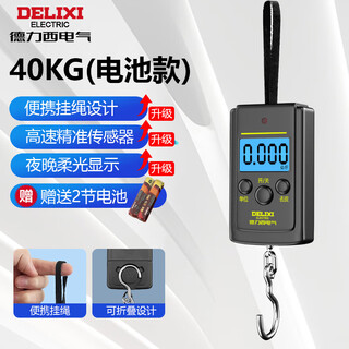 Delixi electric portable scale, spring scale, mini hook scale, electronic scale, luggage scale, express scale, 40kg battery model