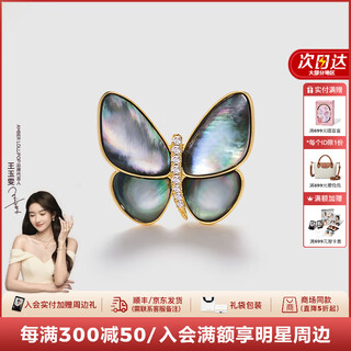 Amber lollipop mother-of-pearl sweet brooch meishu lady's niche butterfly brooch anniversary birthday gift for girlfriend and wife