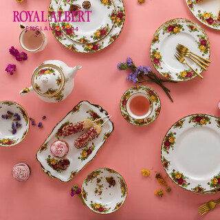 Royal albert british royal albert bone china old town rose sandwich tray home fruit plate gift gift box