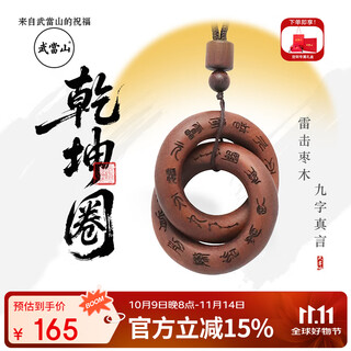 Wudang mountain lightning strike wood, universe circle, date wood, nine-character mantra, cross scripture, taoist blessings, taoist pendant