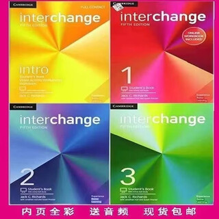 Cambridge international english course interchange fifth edition entry-level 1/2/3 level color printing version sn741 level 1 student book + exercise book