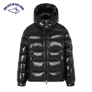 Brave&shark/warrior shark down jacket men's winter thickened fashionable shiny windproof warm jacket black xl