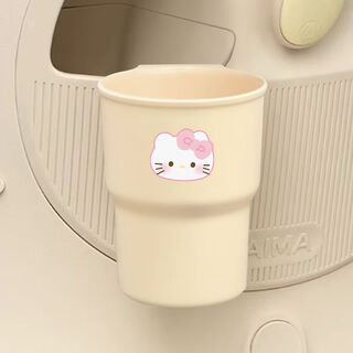 Lu yian electric vehicle water cup cute cartoon motorcycle milk tea bicycle beverage water bottle holder storage rack l beige thickened stable not shaking satchel line white dog