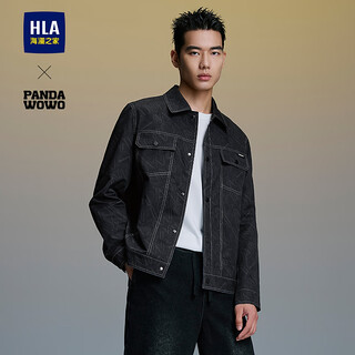 Hla hailan house jacket men's lapel jacket men's 25 autumn denim blue pattern 65 hwjaw3j041a l 175/92a recommended 137~150jin jin equals 0.5 kg