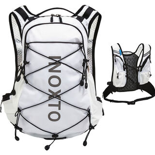 Nimenshi outdoor cycling hiking backpack lightweight and breathable travel mountaineering backpack 12l cross-country sports running backpack white backpack + 2l water bag