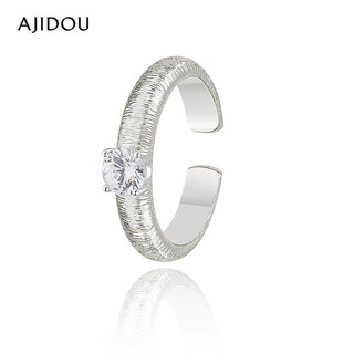 Ajidou ajidou ring 520 birthday gift fashionable and simple zirconia open ring versatile gift for girlfriend and wife silver