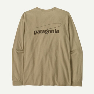 Patagonia men's ls casting outdoor fly fishing blended trendy long-sleeved t-shirt crew neck shirt 37819 pum khaki m