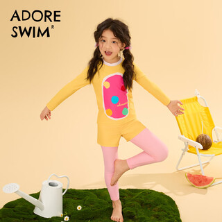 Adoreswim 2025 new children's swimsuit girls two-piece sun protection long-sleeved swimsuit medium and large children's girls swimming trunks et25104-2 105