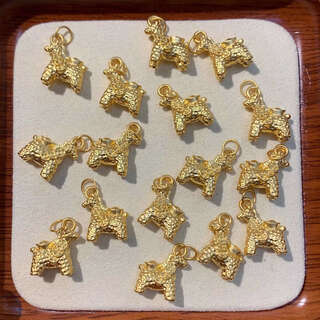 Youshu trendy golden color, get rich soon small pendant, 3d hard gold craft bracelet, get rich gold horse pendant trend, coin horse single pendant